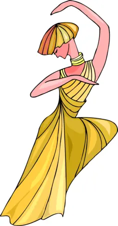 Dancer in golden dress