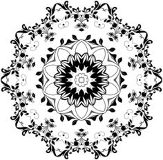 Black floral decorative pattern