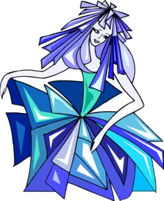 Blue dancing lady