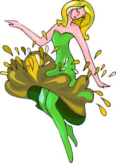 Lady in green dress