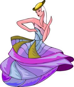 Arty girl in gown