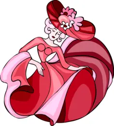 Lady in red vector drawing