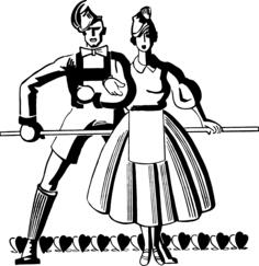 Vintage dancers vector image