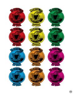 Coffee cup stickers