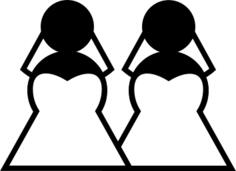 Two brides sign