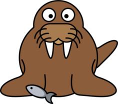 Cartoon walrus vector image
