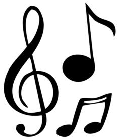 Musical notes silhouette image