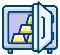 Safe with gold