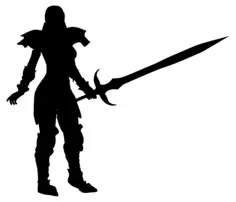 Female warrior silhouette