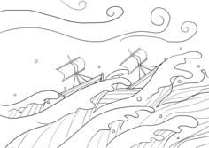 Boats in storm