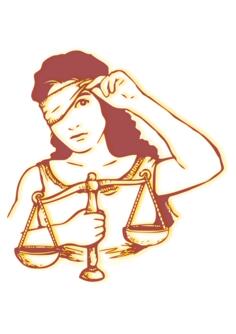 Woman with justice vague