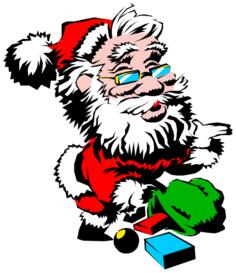 Cool Santa with presents