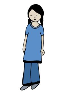 Sad girl vector image