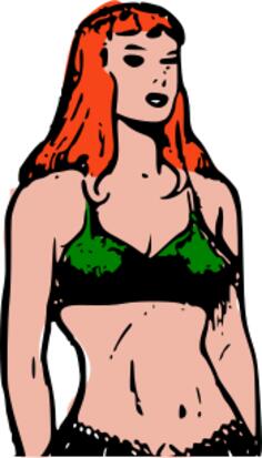 Comic redhead woman