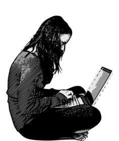 Blogging girl vector image