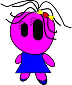 Pink cartoon girl vector image
