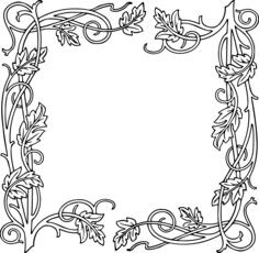 Leafy frame in black and white