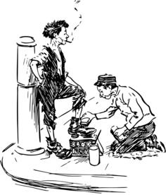 Shoe shiner vector image