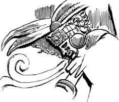 Mayan warrior illustration