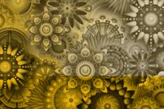 Golden flowers pattern