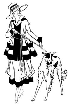 Fancy lady and dog