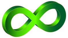 Green infinity symbol