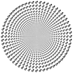 Male symbol in vortex