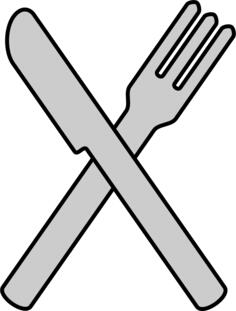 Crossed knife and fork