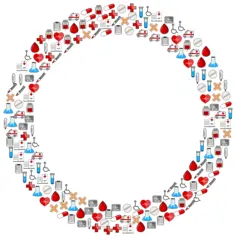 Medical icons circle image
