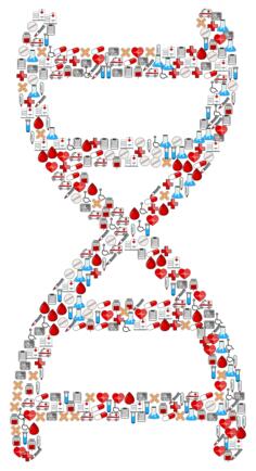 Medical icons on DNA