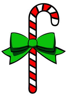 Outlined candy cane