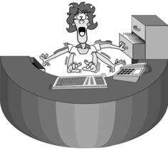 Lady multitasking