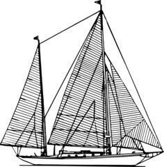 Sailing boat drawing