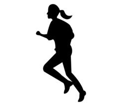 Woman jogging silhouette