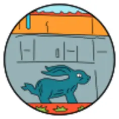 Standing rabbit drawing