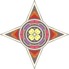 Colorful star ornament