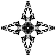 Ornamental flowery cross