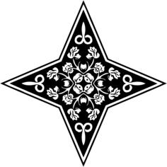 Decorative four-pointer star