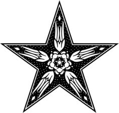 Ornamental star with flower