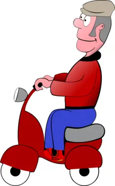 Red scooter