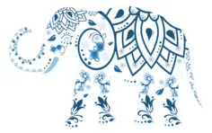 Flowery decorated elephant