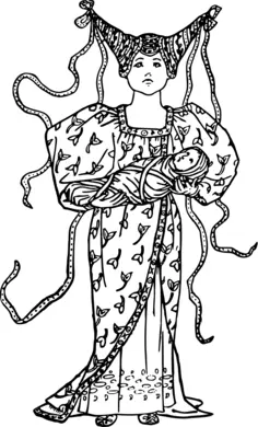 Vintage mother and child image