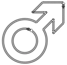 Male symbol zipper