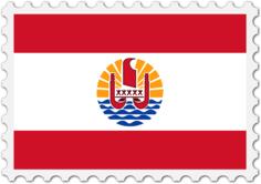 French Polynesia flag stamp