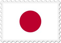 Japan flag stamp