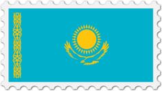 Kazakhstan flag stamp
