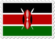 Kenya flag stamp