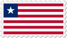 Liberia flag stamp