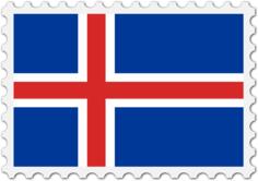 Iceland flag stamp