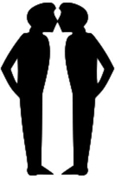 Men kissing